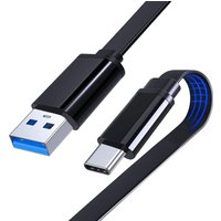 Flat Design USB C Android Auto Cable, USB-C to USB-A 5Gbps Data Sync Cord, 3FT Type C Fast Charger Cable Compatible with Samsung