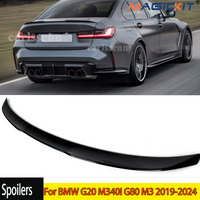 Aileron de coffre arrière noir brillant, Style M3, pour BMW G20 M340i G80 M3 2019 – 2024