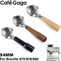 54mm Coffee Bottomless Portafilter For Breville Sage 870 878 880 With Replaceable Filter Basket Home Kitchen Barista Accessories