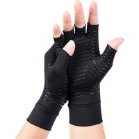 AliExpress 1 Pair Copper Fiber Compression Gloves Anti-slip Cycling Gloves Half Finger Rehabilitation Gloves Pain Relief Carpal Tunnel Ache