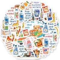 Etori Life 40Mm*2M Convenience Store Daily Food and Watercolor-Themed Washi Tape, Suitable for Scrapbooking, Notebook Decoration, Scrapbooking Supplies, Laptops, Handbags, Diaries, Pencil Cases, Pen