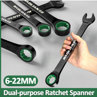 6-19MM Open-end Dual-purpose Ratchet Spanner Combination Ratcheting Wrench Universal Spanners Bicycle Motorcycle Car Repair Tool