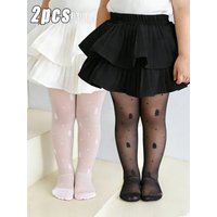 2Pack Toddler Girl Rabbit Print Tights 0-14Y Sun Protection Sheer Elastic Kid Pantyhose for Summer Dress Casual Daily Play Wear