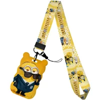 Little Yellow Guys Cartoon Gru Banana Language Despicable Movie Card Holder Unique Shape Work Student ID Badge Holder