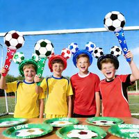 6pcs Football Sticks Hair Clasp Balloons Football Party Supplies Soccer Themed Birthday Decoration Soccer Fan Gear Decor