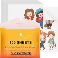 HTVRONT Premium Drukowalny Papier Winylowy do Drukarek Inkjet - 100 Arkuszy 100g Matowy Biały Wodoodporny, Szybkoschnący - Standardowy