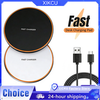 LED Light Wireless Charger Pad For iPhone 17 16 15 14 13 12 Pro Aipods Pro Fast Charging Station For Samsung Xiaomi Phone Charge