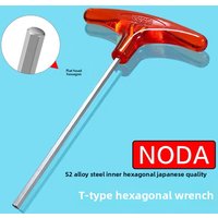 NODA Japanese Style T-Type Hexagon Wrench Metric 1.5 - 10mm Single Red Handle T-Type Hexagon Key Ideal for Mechanical Repair