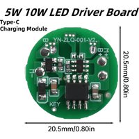 5W 10W Strong Light Flashlight Driver Board LED Three Level Driver Board Circuit Board DIY Accessories Type-C Charging Module