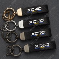 1pcs For Volvo XC70 XC40 XC60 XC90 Swedish Flag Logo Carbon Fiber Style Keychain Car Key Chain Zinc Alloy Keyring Decoratio