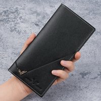 Cross border new men's fashionable long wallet, soft leather wallet, hand-held bag, large capacity business bag, multi card slot