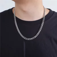Cuban Chain Necklaces for Men Women Stainless Steel Punk 45-60cm Long Necklace Hiphop Jewelry Couple Gifts Wholesale
