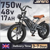 JANSNO X50 Electric Bike 750W Brushless Motor 48V17AH Lithium Battery Retro E-bike Adult 20” Fat Tire Mountain Electric Bicycle