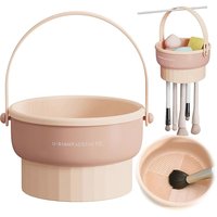 Make-up Pinsel Reinigungs matte 2 in 1 Reiniger Schüssel halter tragbares Wasch werkzeug mit Trocknungs funktion Silikon kissen