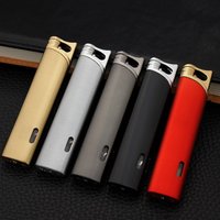 Portable Mini Metal Butane Torch Lighter, Windproof Turbo Jet Flame Tungsten Wire Ignition with Visible Gas Window Cigar Lighter
