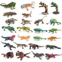 Realistic Plastic Reptile Figurines Chameleon Komodo Dragon Bearded Dragon Frilled Lizard Monitor Lizard Iguana Educational Toys