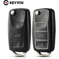 KEYYOU Free Shipping for VW for Volkswagen Jetta Golf Passat B5 B6 Beetle Polo Bora Caddy MK5 Skoda 3Button Remote Flip Car Key