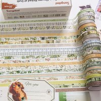 20 Rolls Floral Washi Tape Set, Vintage Plaid & Grid Decorative Strips for Journal Planner Scrapbooking & DIY Crafts