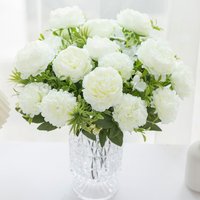 1 Stück 5 Gabeln Bulbous Chrysantheme Pfingstrose für Weihnachten Zubehör Zuhause Blumenarrangement Hochzeitsstrauß Dekor künstliche Blume