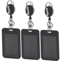 1PC Telescopic Slide Cover Card Holder Retractable ID Card Case For Bus Card Identity Card Staff Badge Protective Sleeve