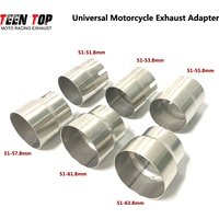 Universeller Motorrad-Auspuffadapter 51mm auf 51,8mm 53,8mm 55,8mm 57,8mm 60,5mm 63,8mm 38mm Reduzierstück zur Verbindung mit Schalldämpfer 304 Edelstahl