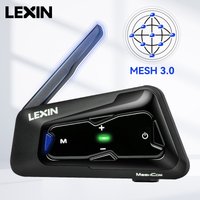 LEXIN-MeshCom Motorcycle MESH&Bluetooth Headset Intercom ,With Mesh Communication System, Parallel Audio- Intercom,24 Riders
