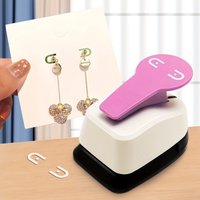 Sturdy Earring Card Hole Punch Portable Punch Perforator Metal Double Post Scrapbook Punching DIY Children's Punching Machine