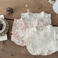 Cute Baby Girls Soft Bibs Soft Cotton Ruffle Floral Infants Lace Saliva Towel Burp Cloth Kids