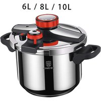 Mini Pressure Cooker Cookware High Pressure Cooking 304 Stainless Steel for All Hob Types Opening and Closing Deep Pressure Pan