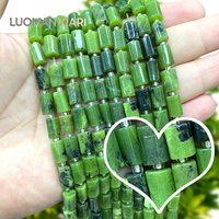 Natural Stone Irregular Cylinder Rough Gem Canada Jade Jasper Loose Spacer Beads for Jewelry Making Diy Bracelet Accessories