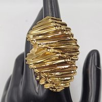 Geometric Trend Gold Color Shiny Zircon Rings For Women Wedding Party Accessories 2025 New In Custom Jewelry High Quality