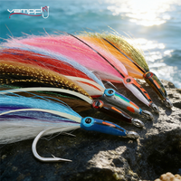 Vampfly 5pcs #6/0 Tarpon Streamer Fly Epoxy Head 3D Fish Eye Big Baitfish Sea Trout Bass Pike Musky Saltwater Fishing Lure Baits