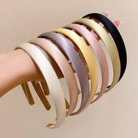 1/2pcs 1.5cm Wide Retro Premium Satin Solid Hairbands Headbands for Women Vintage for Party Gift Korean Hair Bands Accessories