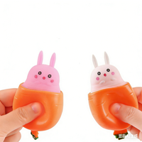 Cute Carrot Rabbit Squeeze Toy Unique Carrot Cup Stress Relief Fidget Toy Portable Sensory For Kids Adults Office Home Relax