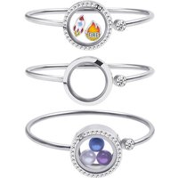 1Pc 25mm Stainless Steel Round Memory Floating Locket Pendant Bracelet For Women Living Picture Relicario Bangle Jewelry Bulk