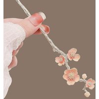 Elegant Cherry Blossom-Hairpins Japanese Alloy Hair Sticks Pink Floral Women High Buns Hanfu Style Hair Accessories Gifts