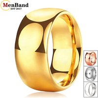 MenBand – bagues classiques en tungstène pour hommes, 10mm, bijoux de mode, dôme poli, ajustement confortable, 7-15
