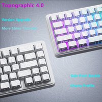 Topographic Keycaps 4.0 Version Shine Through 97/130 Key PBT Cherry Profile Side Print Backlit for MX Gamer Mechanical Keyboard