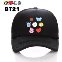 BTS series cute creative cartoon pattern men's and women's new casual fashion versatile mesh breathable sun baseball cap gift