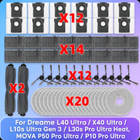 Fit For Dreame L10s Ultra Gen 3/ L40 Ultra/X40 Ultra/ L30s Pro Ultra Heat, MOVA P50 Pro Ultra/P10 Pro Ultra Brush Filter Mop Bag