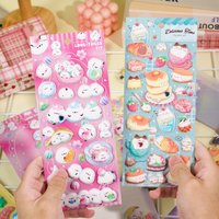 4 pcs Cartoon Night Time Luminous Foam 3D Stickers Scrapbooking Diy Journal Deco Stationery Sticker Cute School Supplies