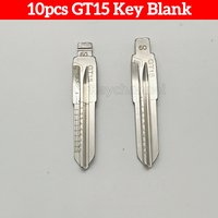 10PCS GT15 #60 Engraved Line Car Key Blade Scale Shearing Teeth Cutting Key Blank Clipper Key Blade For Fiat Palio Ferrari