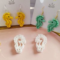 2Pcs Seahorse Crocodile Polymer Clay Cutters 3D Printed DIY Earring Jewelry Making Mold Soft Craft Tools for Easter Christmas