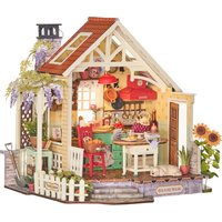 Robotime Sunlit Farmhouse Kitchen DIY Miniature Dollhouse 3D Wooden Puzzle Diorama Craft Home Decor Great Birthday Gift for Teen