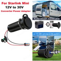 For Starlink Mini DC Cable Panel Mount Boost Adapter with Waterproof Cover Converter Power Supply for RV Camper Boat Off-Grid