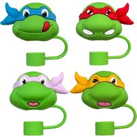 Hot Toys 3D Stereo Straw Cover Cap cartoon for Stanley Cup Accessories Straw Topper 10mm Dust-Proof Reusable Cute Strawpcs Lids