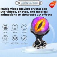 Creative 3D Crystal Ball Video Play Display Room Desktop Art Aesthetics Kawaii Children's Home Decoration Accessories Gifts
