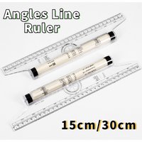 Angles Line Ruler 15cm 30cm Multi-Function Drawing Tool Roll Draw Ruler Metric Rolling Ruler Clear Parallel Rolling Ruler