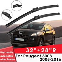 Car Wiper Blade Blades For Peugeot 3008 2008-2016 32"+28R" Windshield Windscreen Clean Naturl Rubber Cars Wipers Accessories
