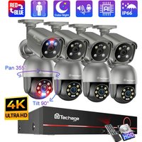 Techage 8CH 8MP 5MP Security Camera System Night Vision Human Detection POE PTZ Camera Outdoor Security Surveillance P2P System